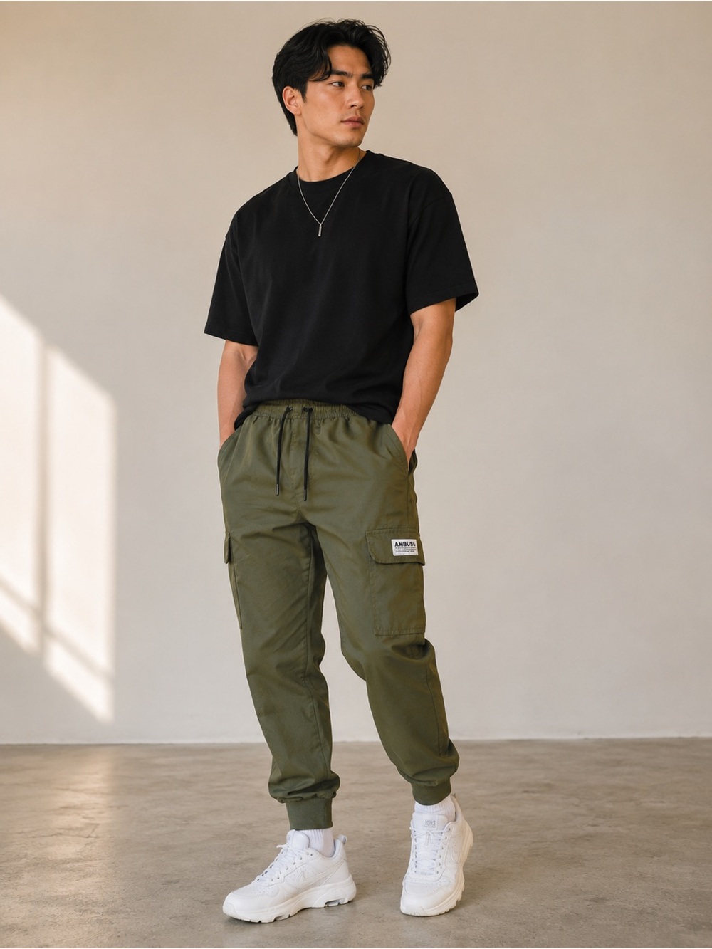 SHEIN Olive Green Cargo Jogger Pants for Men Size Small